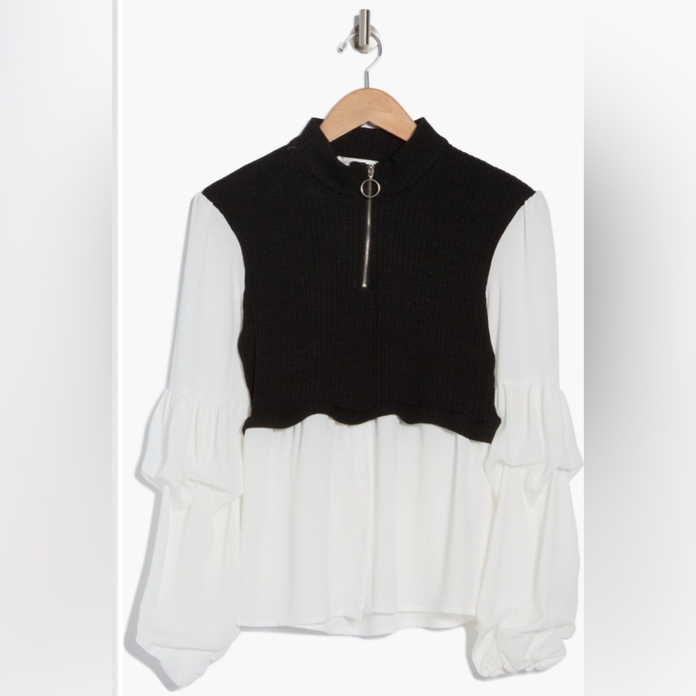 Long sleeve Twofer half zipTop by Patrizia Luca